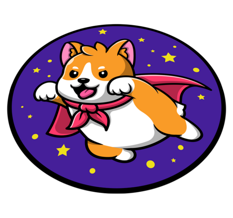 detský vinylový koberec superhrdina corgi - Tenstickers