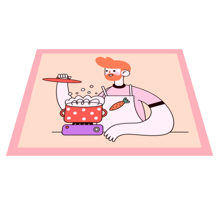 Kuchyňa muž varenie kuchynská dlažba - Tenstickers