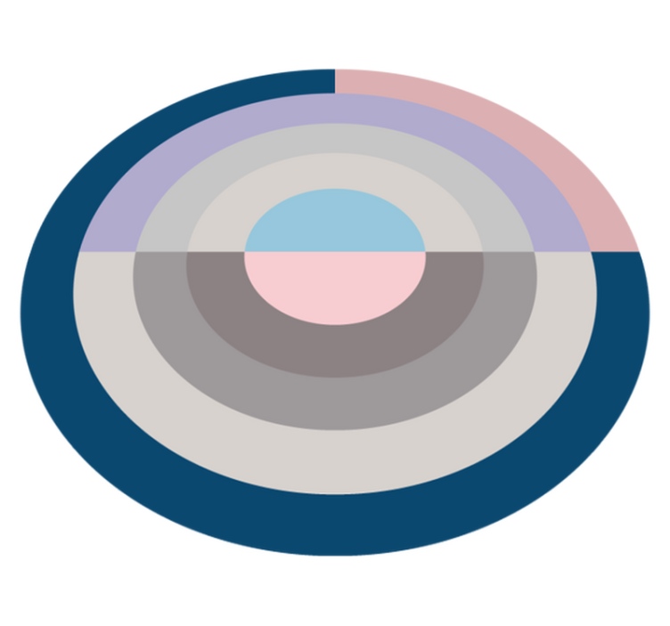 moderný vinylový koberec kruhová farebná paleta - Tenstickers