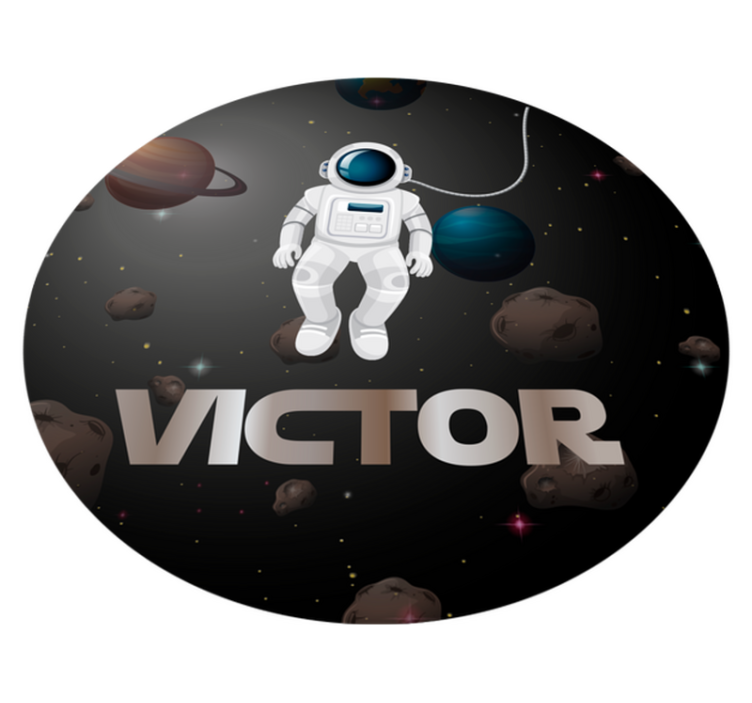 rôzne vinylové koberce pre deti vesmírny astronaut s menom - Tenstickers