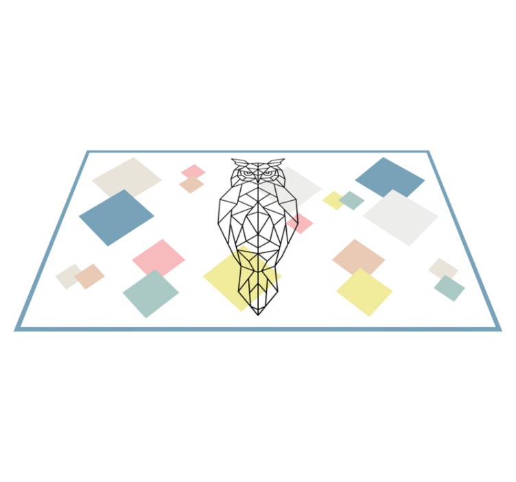 moderný vinylový koberec tvar origami sovy - Tenstickers