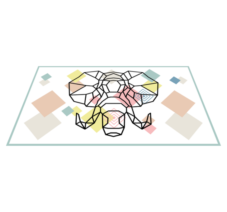 moderný vinylový koberec origami slonia hlava - Tenstickers