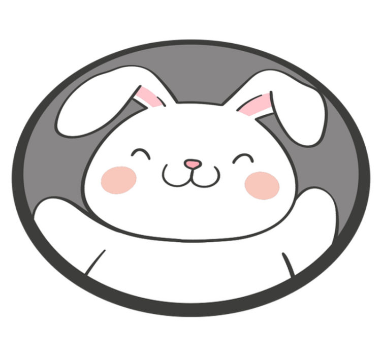 detský vinylový koberec biely zajačik - Tenstickers