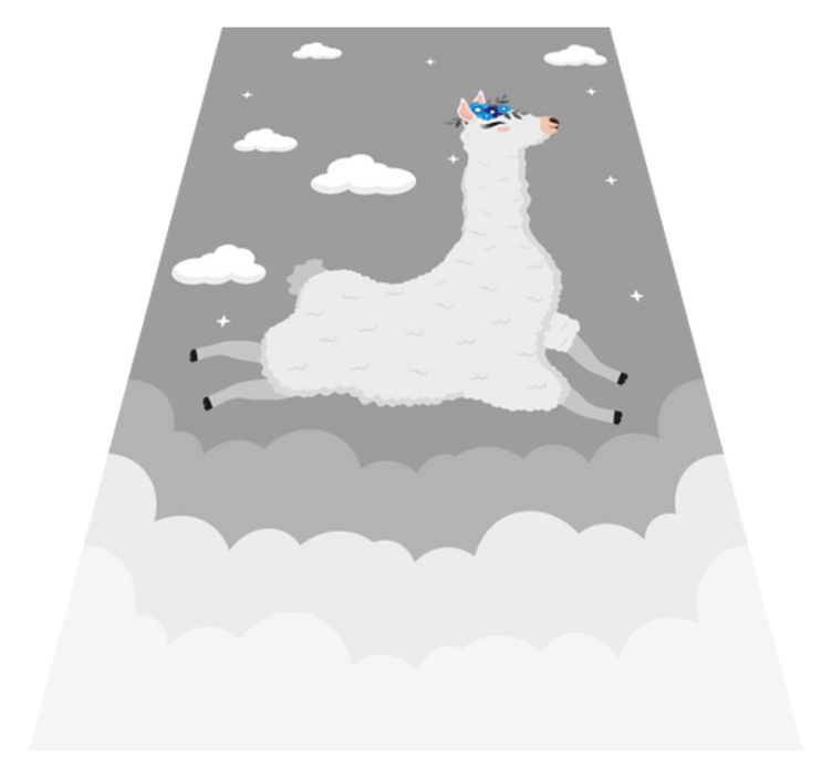 detský vinylový koberec živá lama fantázia - Tenstickers