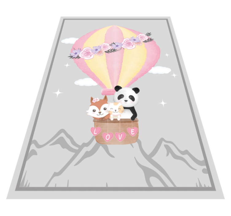 detský vinylový koberec láska k horúcemu vzduchu - Tenstickers