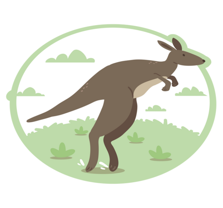 detský vinylový koberec skok klokana - Tenstickers