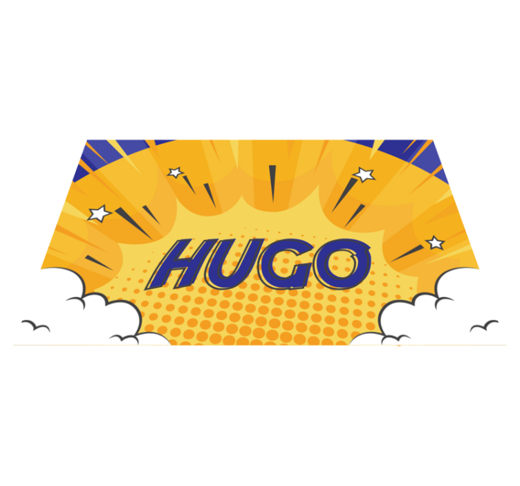 vinylový koberec s menom vlastný hrdinský slnečný výbuch - Tenstickers