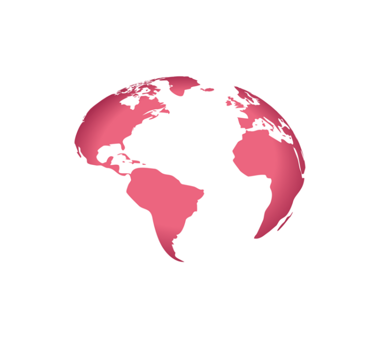 vinylový kvoberec s mapou sveta mapa ružového glóbusu - Tenstickers