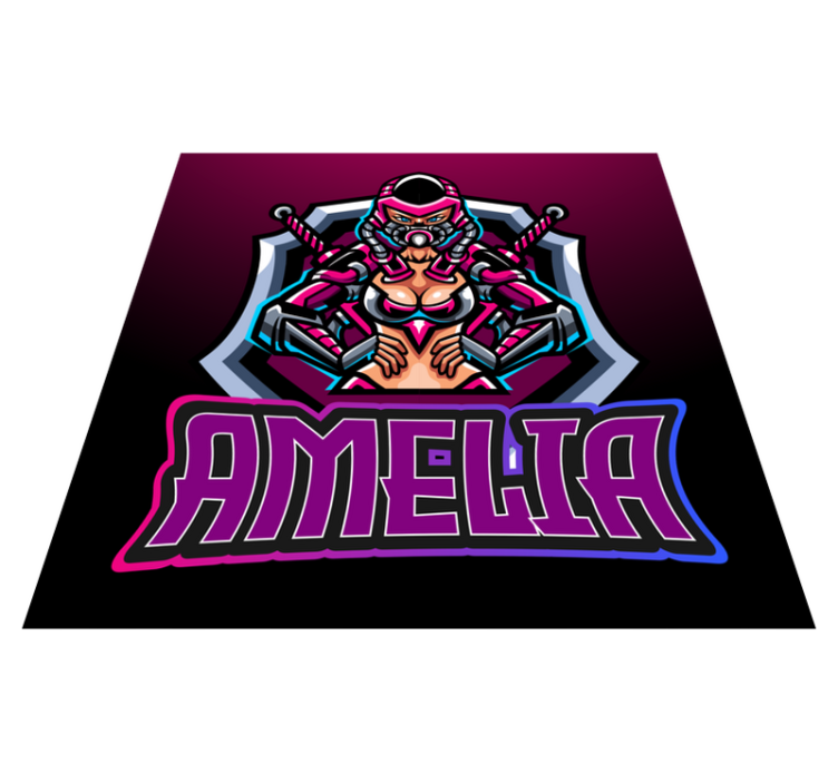 vinylový koberec pre mládež herná hrdinka s menom - Tenstickers