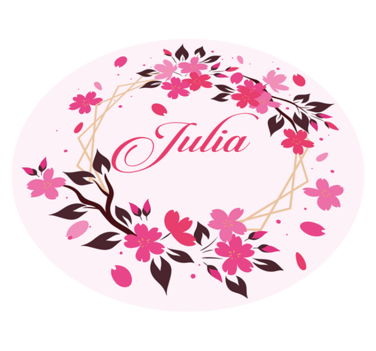 vinylový koberec do spálne botanická koruna s menom - Tenstickers