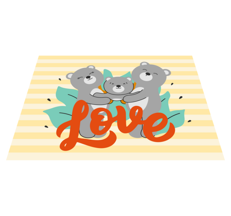 detský vinylový koberec láska medveďov v rodine - Tenstickers