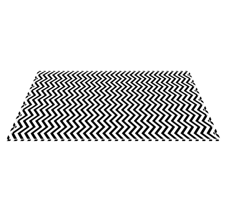 Vinylový koberec s geometrickými tvarmi chevron čierno-biely - Tenstickers
