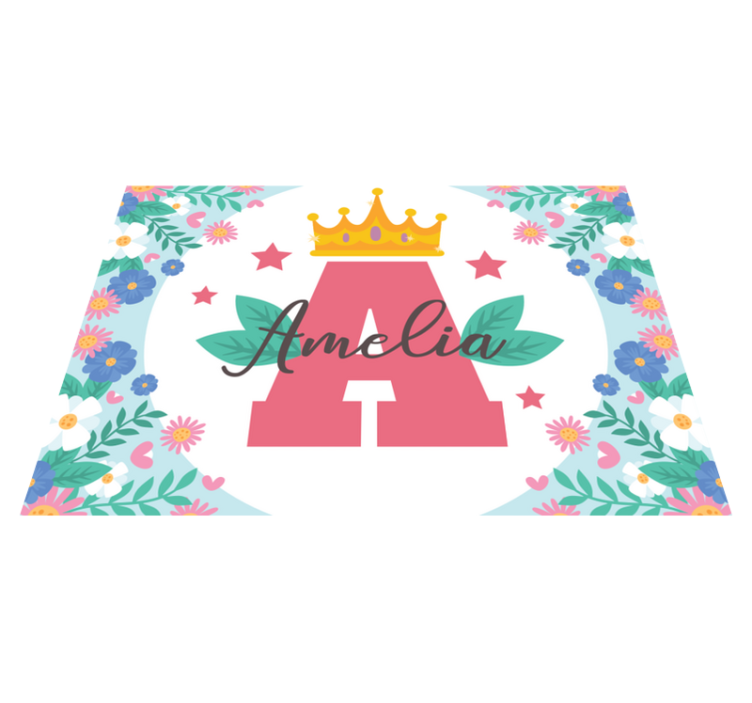 rôzne vinylové koberce pre deti korunovaná iniciála a meno - Tenstickers