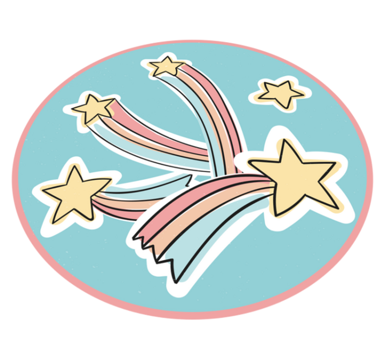 detský vinylový koberec farebné dúhové hviezdy - Tenstickers