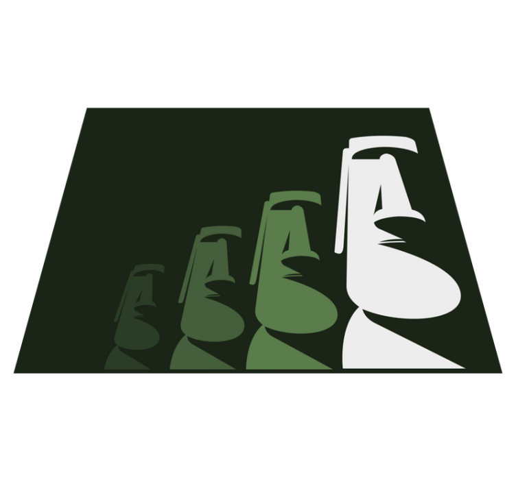 vinylový koberec do obývačky obrysy sôch moai - Tenstickers