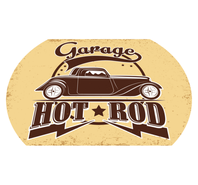 Vinylový koberec vintage garážový hot rod - Tenstickers