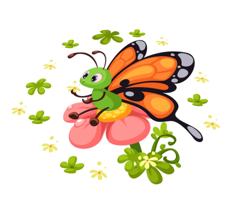 detský vinylový koberec farebná motýlia radosť - Tenstickers