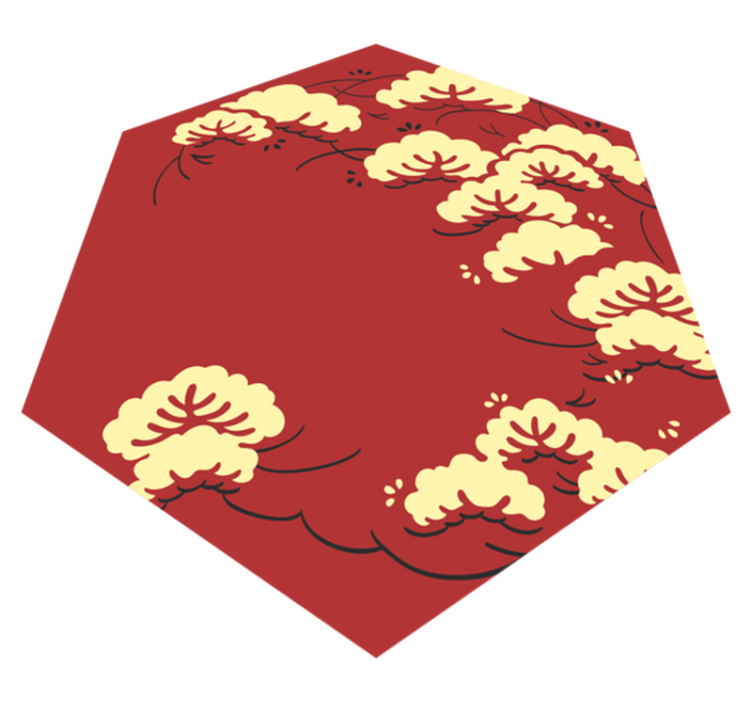 vinylový koberec s kvetmi kvetinový vzor s oblakmi - Tenstickers