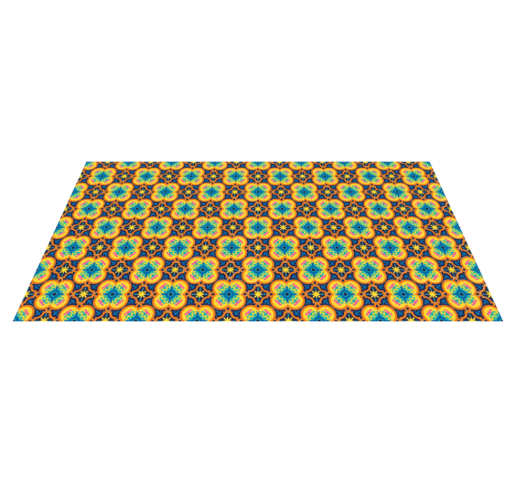 žltý a modrý koberec s orientálnou textúrou boho - Tenstickers