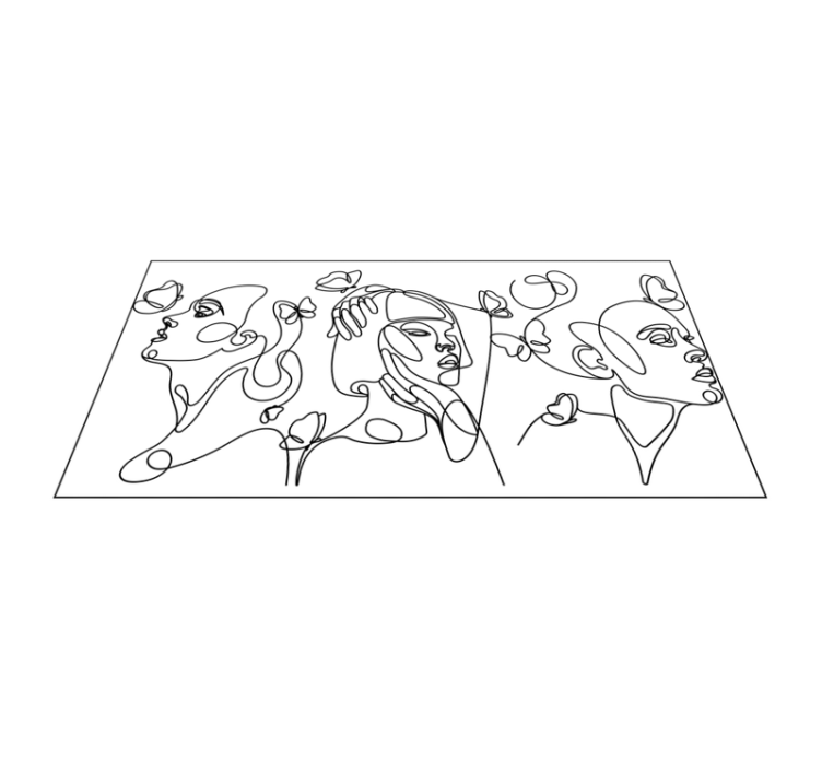 moderný vinylový koberec tváre obrysového umenia - Tenstickers