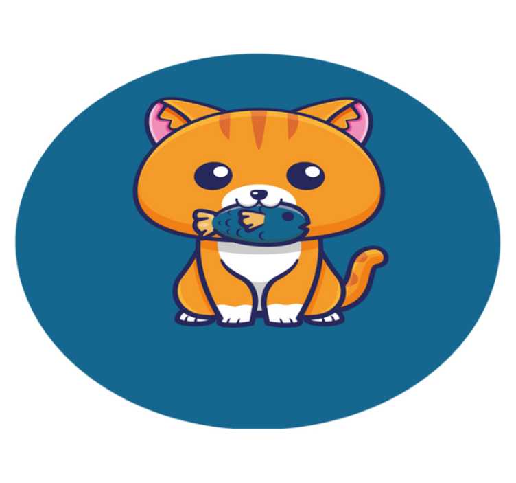 vinylové koberce zvieratá kreslený mačací kruh - Tenstickers