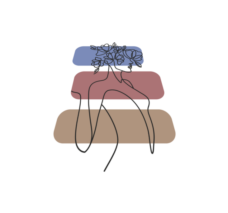 vinylový koberec minimalisticky pôvabný botanický obrys - Tenstickers