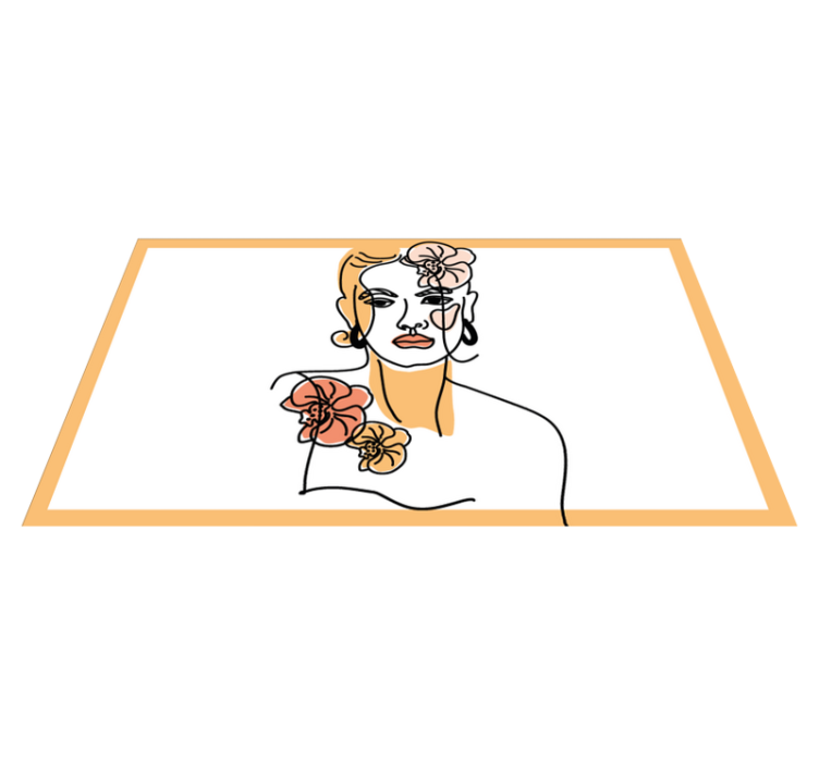 moderný vinylový koberec štýlový kvetinový portrét - Tenstickers