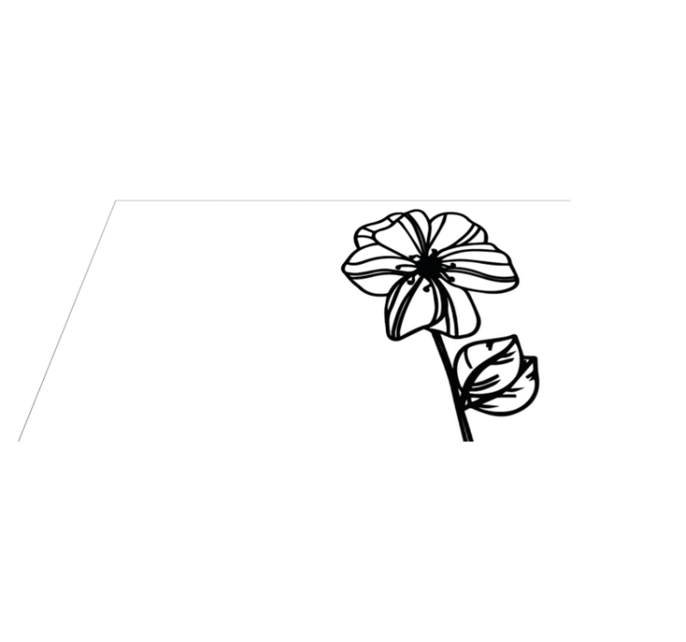 vinylový koberec s kvetmi elegantný čiernobiely dizajn - Tenstickers