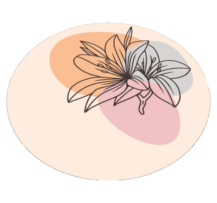 okrúhly vinylový koberec kvetinový akcent ľalie - Tenstickers