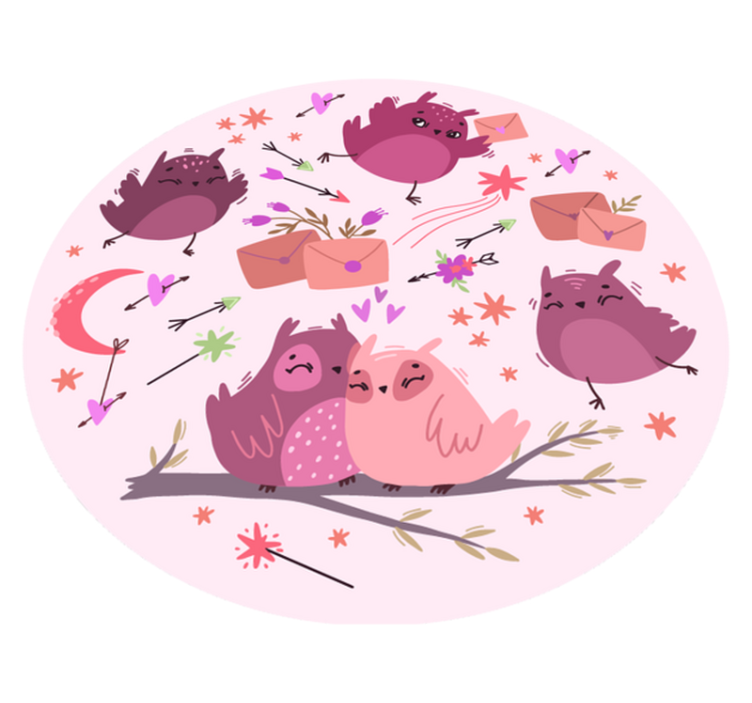 Koberec do rodinnej spálne fialová sova - Tenstickers