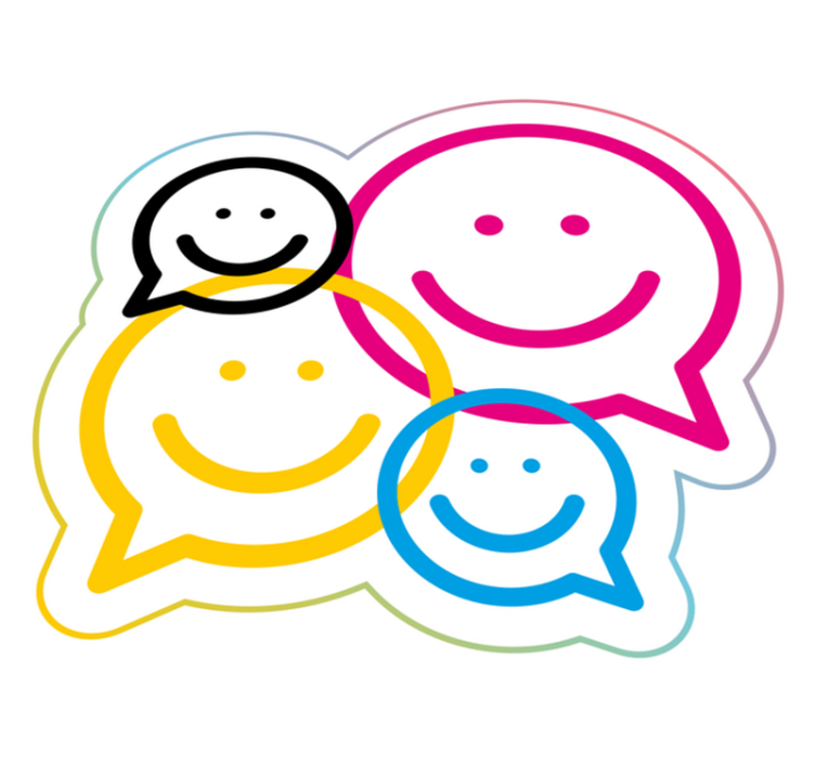 Smajlík pestré rečové bubliny teen vinylový koberec - Tenstickers