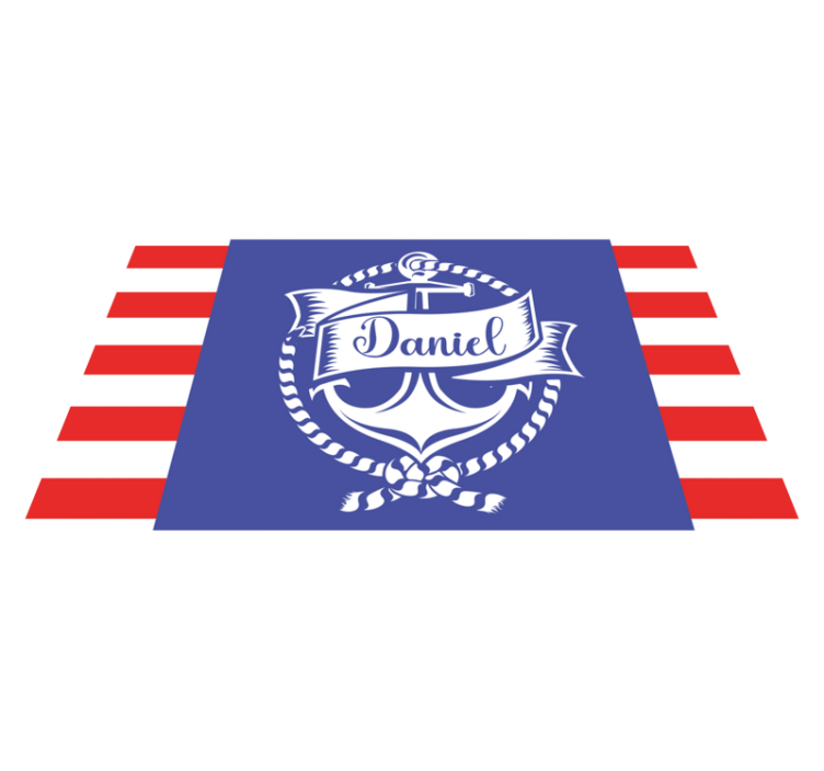 vinylový koberec s menom dizajn námornej kotvy - Tenstickers