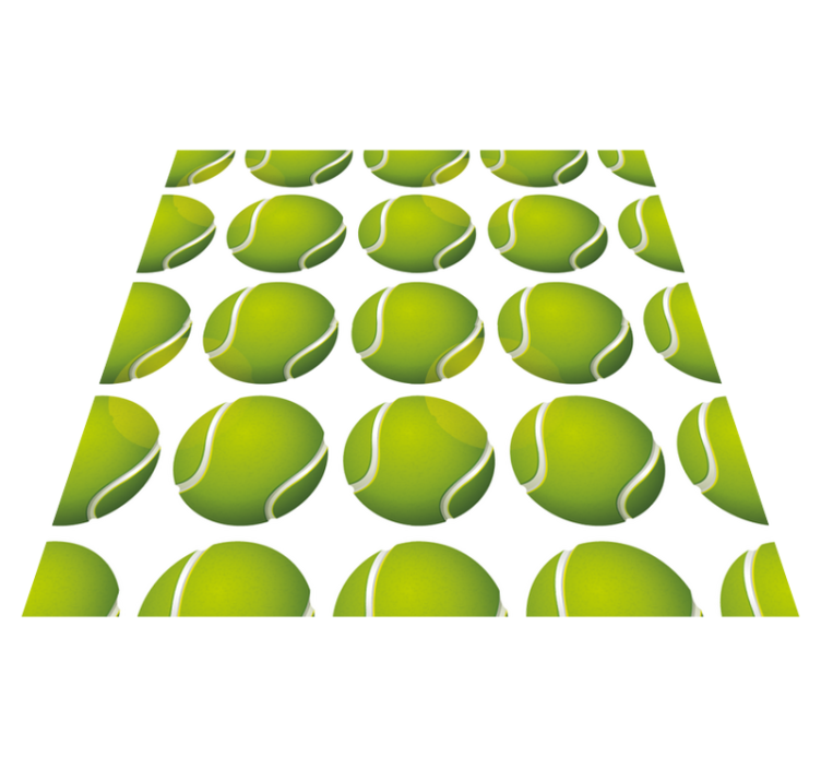 Moderný zelený spálňový koberec so vzorom na tenis - Tenstickers