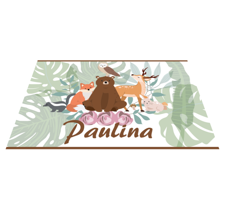 Dievčenské lesné zvieratá prispôsobený koberec pre zvieratá - Tenstickers