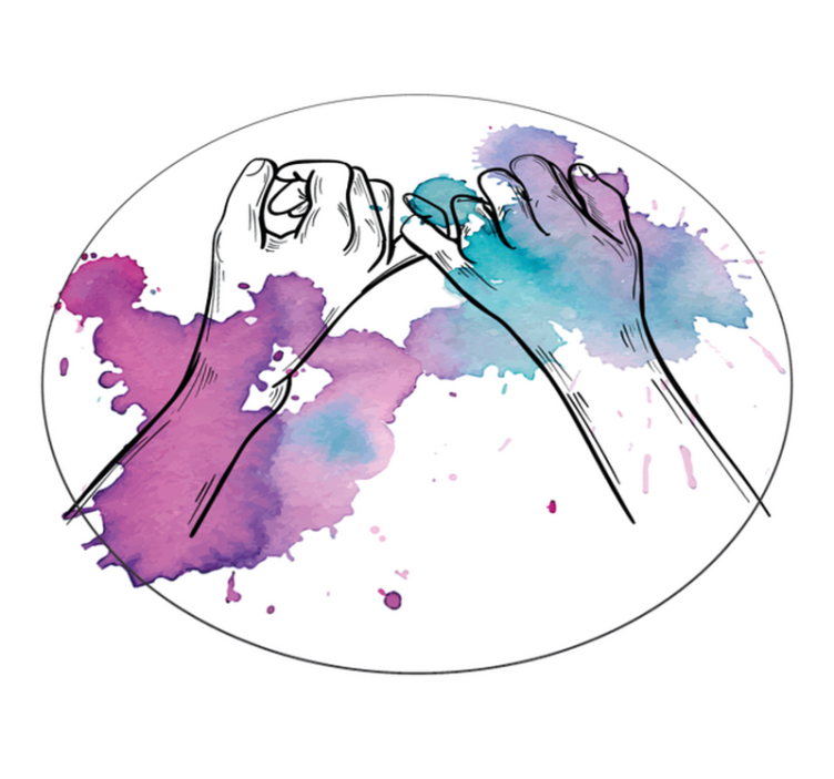 Ručne nakreslený pinky sľub kruhový koberec - Tenstickers