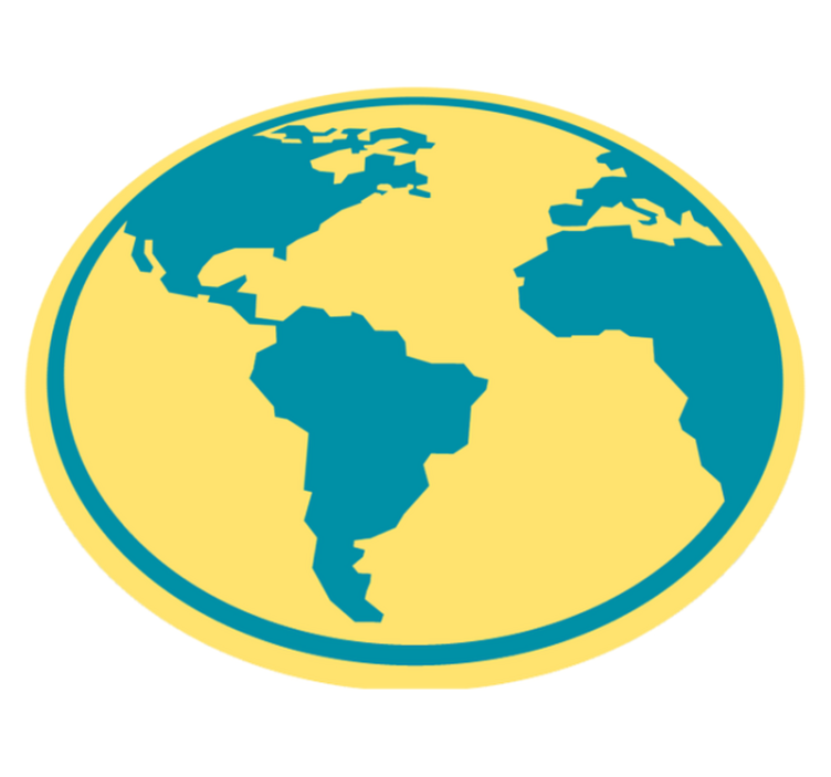 okrúhly vinylový koberec geografická mapa sveta - Tenstickers