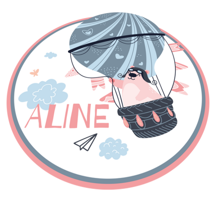 vinylový koberec s menom teplovzdušný balón - Tenstickers