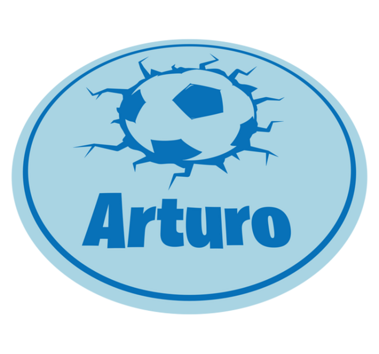 Rôzne vinylové koberce pre deti s futbalovou loptou s menom - Tenstickers