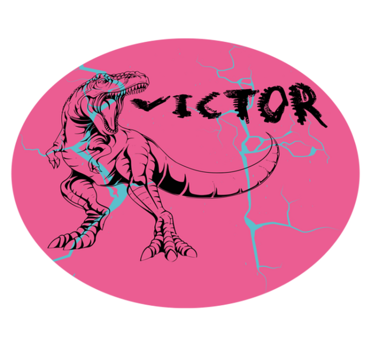 rôzne vinylové koberce pre deti ružový t-rex s menom - Tenstickers