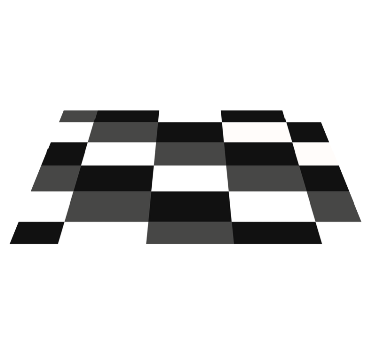 vinylový koberec s geometrickýmy tvarmi čiernobiely checker - Tenstickers