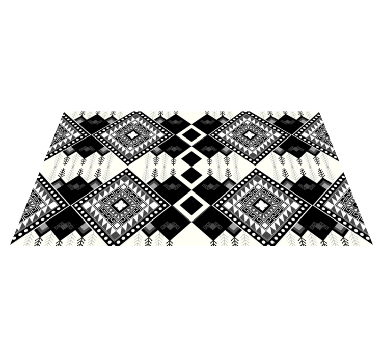 čierny a biely koberec so vzorom koberce - Tenstickers