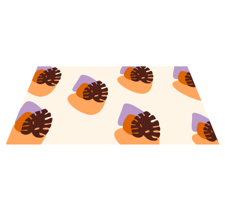 prírodný vinylový koberec farebné tvary listov - Tenstickers