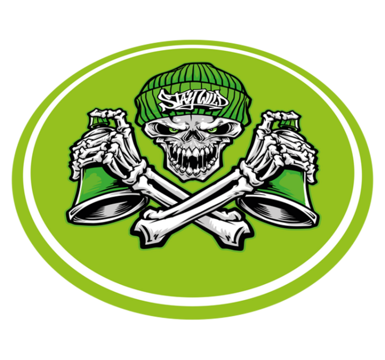 okrúhly vinylový koberec lebka a nápoje - Tenstickers