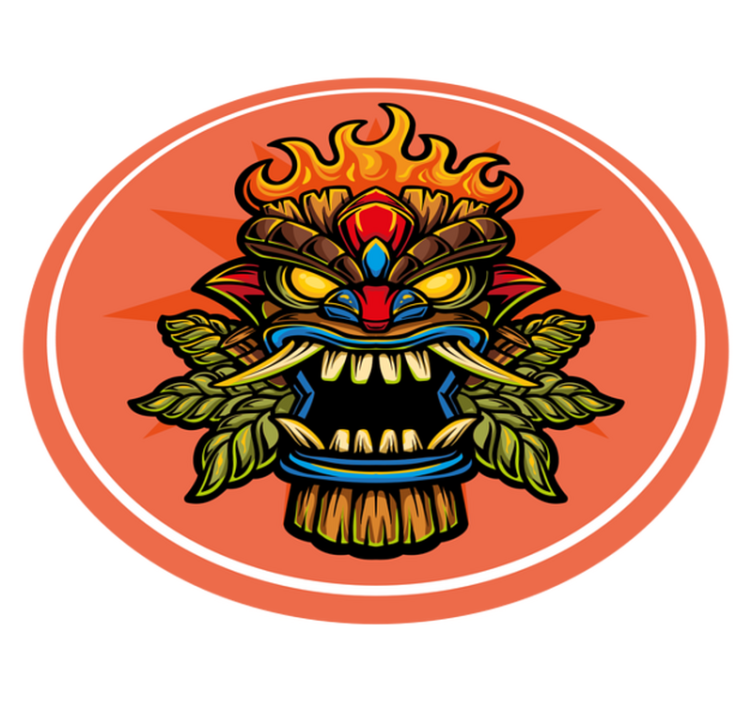 vinylový koberec pre mládež tiki maska - Tenstickers