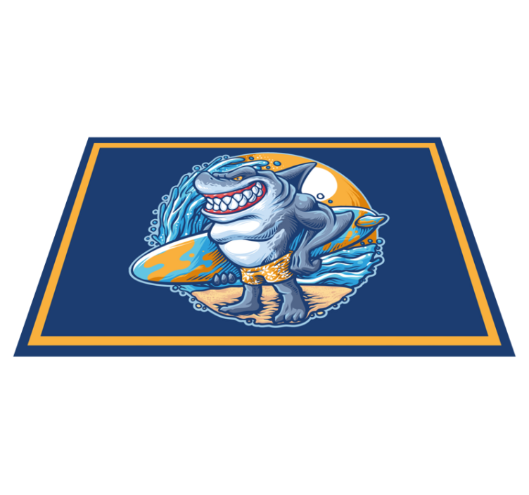 vinylový koberec pre mládež veselá postavička žraloka - Tenstickers