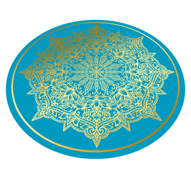 Metalické tienidlo s modrým vinylovým kobercom mandala - Tenstickers