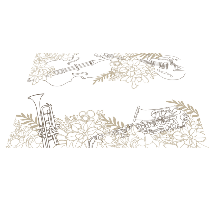 vinylový koberec s kvetmi hudobný kvetinový aranžmán - Tenstickers