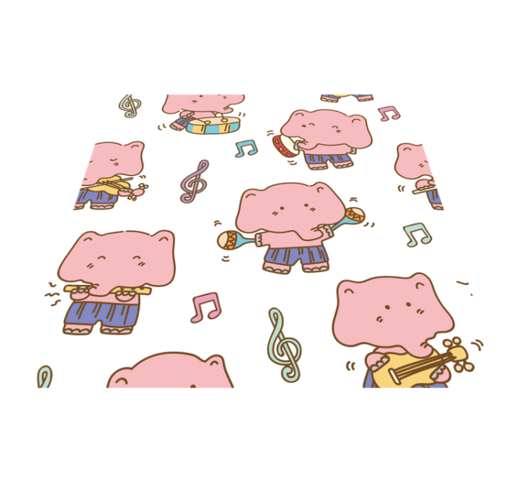 rôzne vinylové koberce pre deti hudobná téma slonov - Tenstickers