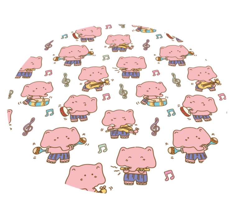 vinylové koberce zvieratá zábava s hudobným slonom - Tenstickers