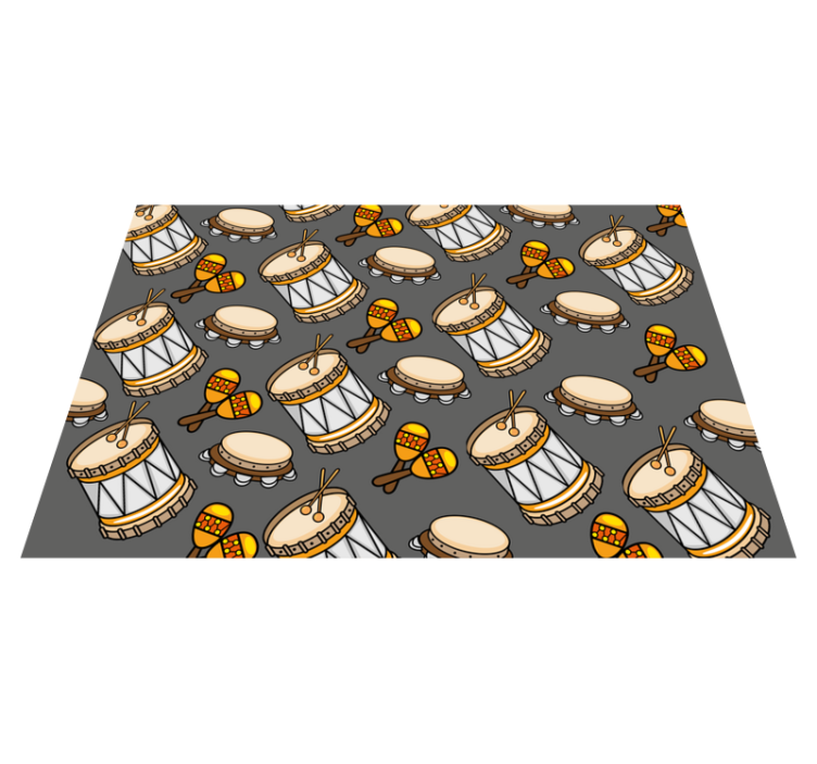 Hudobný nástroj bicie ikony obdĺžnikový koberec - Tenstickers